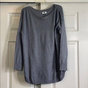 Old Navy Grey Scoop Neck Sweater L